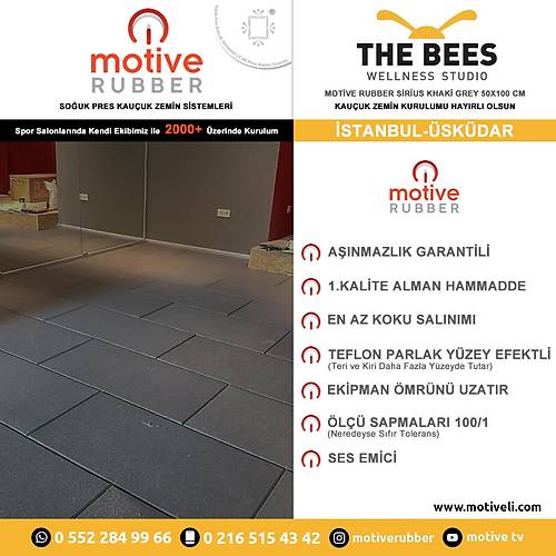 Motive Rubber Souk Pres Sirius Khaki Grey 50x100 cm 2 cm Profesyonel Anmazlk Garantili Souk Pres Kauuk Zemin 1 Adet