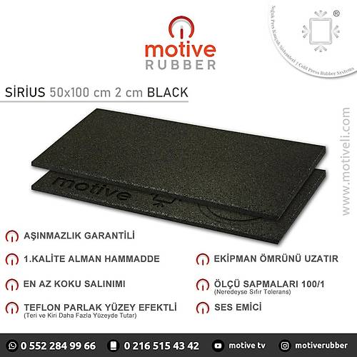 Motive Rubber Souk Pres Sirius Black 50x100 cm 2 cm Profesyonel Anmazlk Garantili Souk Pres Kauuk Zemin 1 Adet