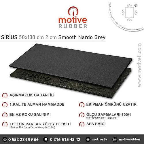 Motive Rubber Souk Pres Motpermanent Nardo Grey 50x100 cm 2 cm Profesyonel Anmazlk Garantili Souk Pres Kauuk Zemin 1 Adet