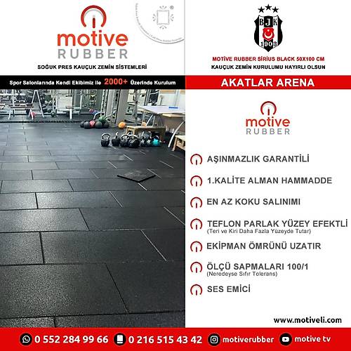 Motive Rubber Souk Pres Sirius Black 50x100 cm 2 cm Profesyonel Anmazlk Garantili Souk Pres Kauuk Zemin 1 Adet
