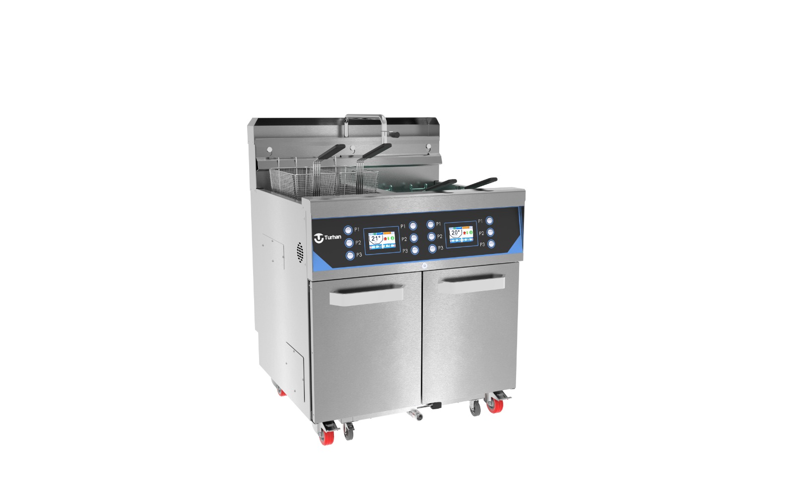 Turhan Çelik Filtreli Gazlı Fritöz 20+20 Lt, TC.FGF800