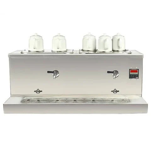 Ateşe Cappadocia Dijital Gaz+Elektrikli 5 Demlikli Çay Makinesi, INOX CDGE 5