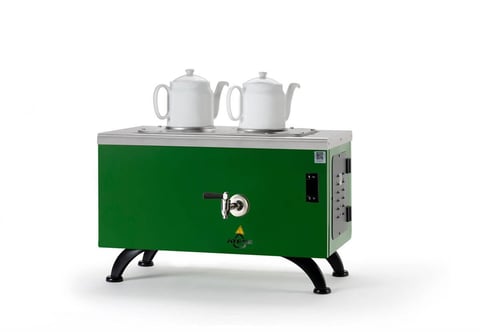 Ateşe Efes Dijital Elektrikli 2 Demlikli Çay Makinesi, INOX EDE2