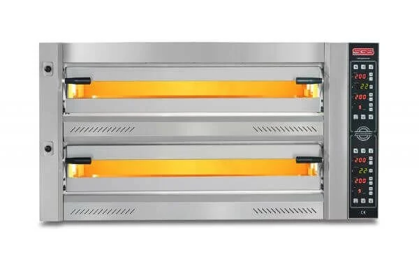 SGS Pizza Fırını, 12 Adet Tava Kapasiteli, Üstten Açılmalı Kapak, Çift Katlı, 16000 W, PZ-10575-DE