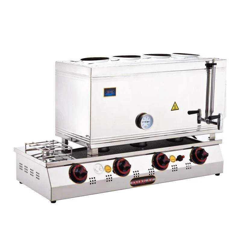 SilverInox 85 Model 4 Demlikli Çay Ocağı Çift Taban, 58 L, LPG?li, 2067