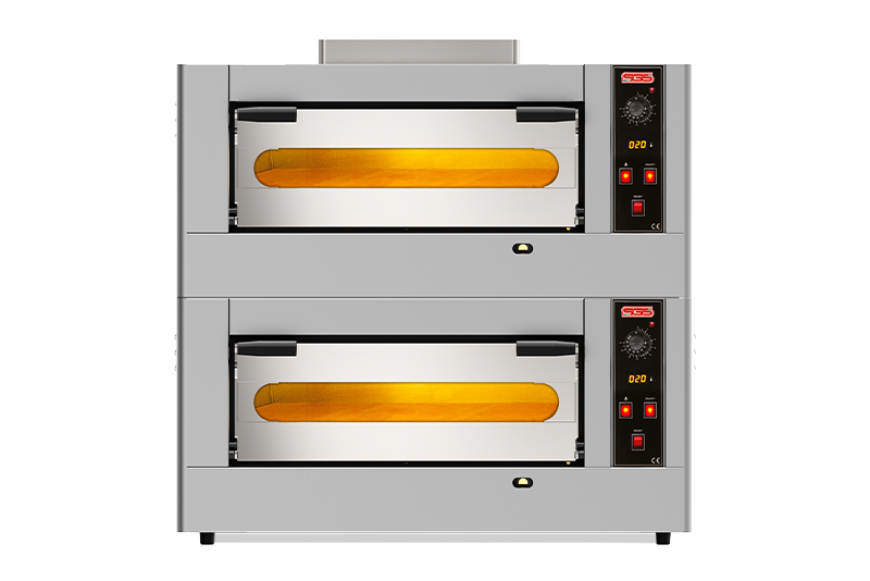 SGS Gazlı Pizza Fırını, Çift Katlı, 9+9 Adet 30 cm Pizza Kapasiteli, 48000 W, PO DOUBLE 9G