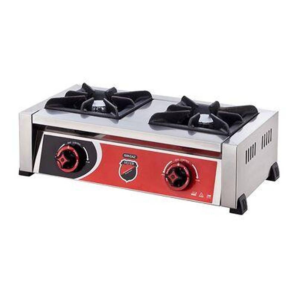 SilverInox Set Üstü Mini Ocak, Çift Gözlü, Gazlı-Lpg