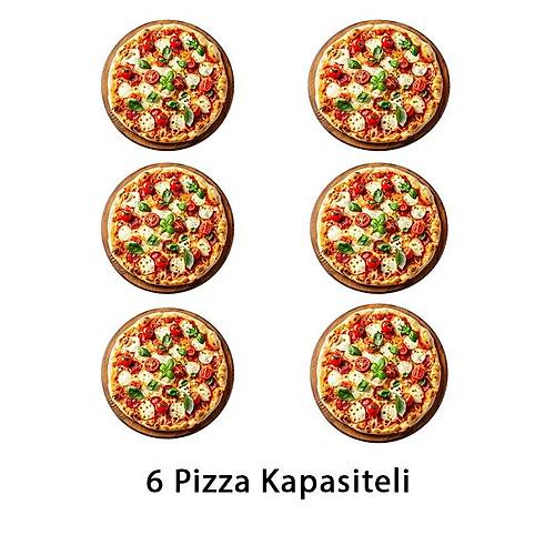 SilverInox Tek Katl� Pizza F�r�n� Do�algazl� 30cm x 6 Pizza