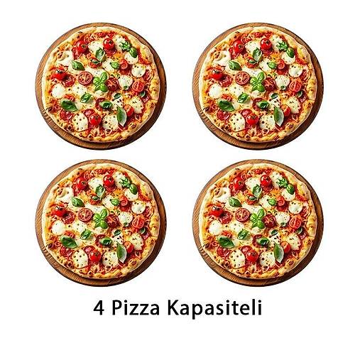 Silverinox 25 cm x 8 Adet Pizza Kapasiteli �ift Katl� Pizza F�r�n�, Elektrikli, PF-52 D