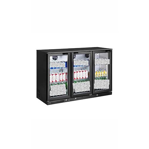 Vosco 3 Kap�l� Bar Arkas� �i�e So�utucu Dolap, 338 L, Siyah, VBB-S350