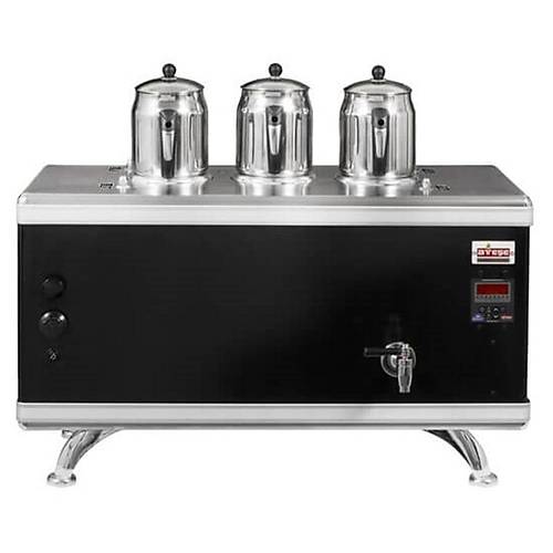 Titanium Compact Ak�ll� Dijital Gazl� Elektrikli Statik 3 Demlikli �ay Kazan�, TCSGE03