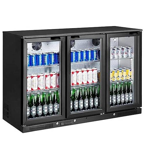 Vosco 3 Kap�l� Bar Arkas� �i�e So�utucu Dolap, 338 L, Siyah, VBB-S350