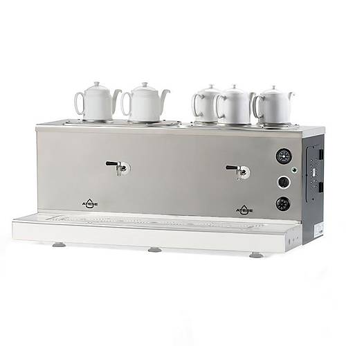 Atee Sumela Analog Gaz+Elektrikli 5 Demlikli ay Makinesi, INOX SAGE5