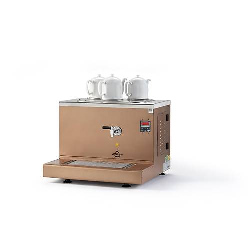 Ate�e Cappadocia Smart Gaz+Elektrikli 3 Demlikli �ay Makinesi, INOX CSGE3
