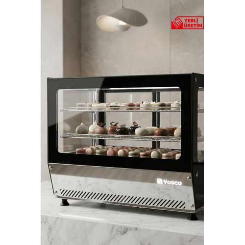 Vosco 160L Tezgah �st� So�utmal� Vitrin Dolab�, Panoramik Caml�