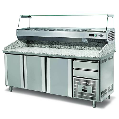 Empero EMP.210.80.02 Granit Tablal� Hamur Haz�rl�k Buzdolab�, 3 Kap�l�