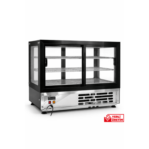Vosco 120L Tezgah �st� So�utmal� Vitrin Dolab�, Panoramik Caml�
