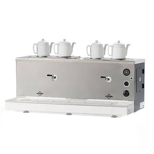 Atee Sumela Analog Gaz+Elektrikli 4 Demlikli ay Makinesi, INOX SAGE4