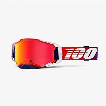 %100 ARMEGA FACTORY RED MIRROR LENS GOGGLES