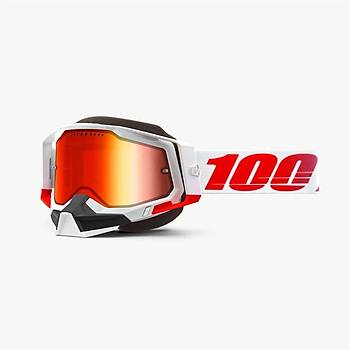 %100 RACECRAFT 2 SNOW ST-KITH MIRROR RED LENS GOGGLES