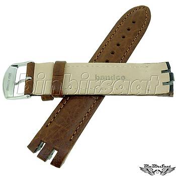 BANDCO SWC21M-5 SWATCH UYUMLU 21MM Koyu Kahverengi Hakiki Deri Saat Kordonu YTG 400 ile uyumlu