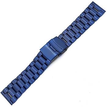 Solid 316L elik Mat Lacivert Saat Kordonu A Kalite 22mm ZR22M-LC