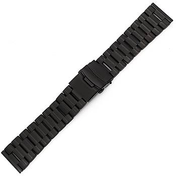 Solid 316L elik Mat Siyah Saat Kordonu A Kalite 22mm ZR22M-SY