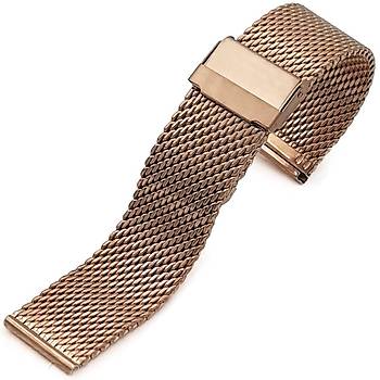 1. Kalite Hasr rg elik Saat Kordonu - Bakr Rengi (Rose Gold) 14-16-18-20-22-24-26mm