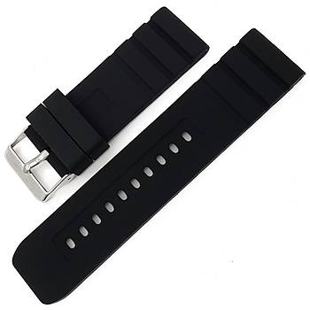 Rubber Silikon A Kalite Saat Kay Siyah 24mm ZR24M-2SY