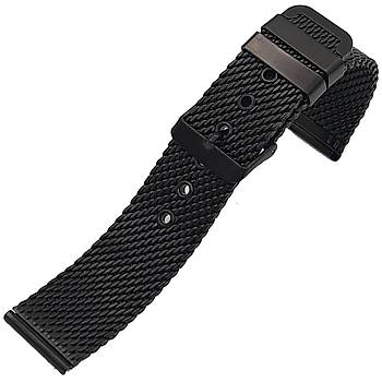 Tokal Model elik 1. Kalite Hasr Siyah Saat Kordonu 2.4mm Kalnlk 18-20-22-24mm ZH1824M-S