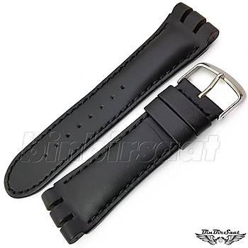 BANDCO SWC24L-13 SWATCH IRONY CHRONOGRAPH UYUMLU 24MM Hakiki Deri Saat Kordonu 