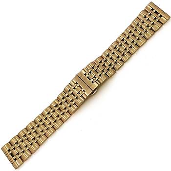 Dolgu Solid elik Altn Rengi Parlak Kaplama Knye Modeli Saat Kordonu 18-20-22mm