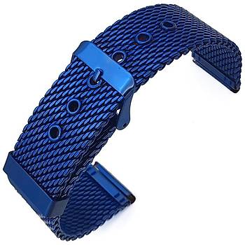 Tokal Model elik 1. Kalite Hasr Mavi Saat Kordonu 2.4mm Kalnlk 18-20-22-24mm ZH1824M-M