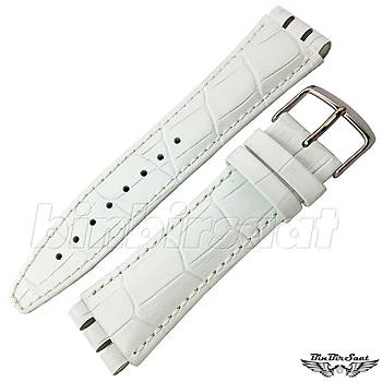 SWC21M-B15 Swatch Uyumlu 21MM Bandco Hakiki Deri Saat Kordonu