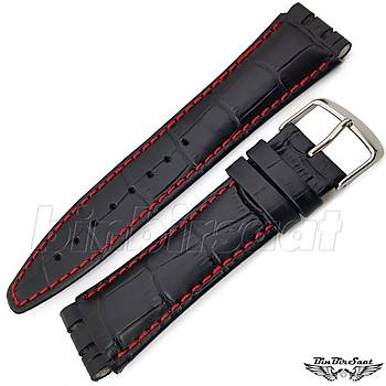 SWC21M-B12 Swatch Uyumlu 21MM Bandco Hakiki Deri Saat Kordonu