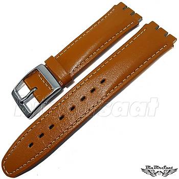Swatch Uyumlu 17mm Hakiki Deri Saat Kay SWC17M-DR03-PR