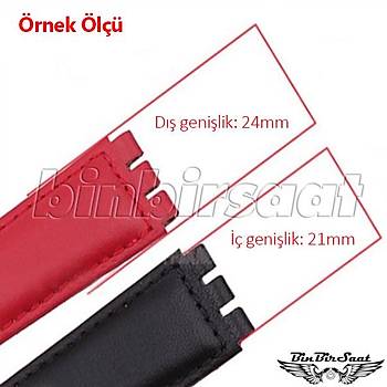 SWC21M-S16  SWATCH UYUMLU 21MM Bandco Buffalo Hakiki Deri Saat Kordonu Swatch Irony Nabab & Irony Scuba