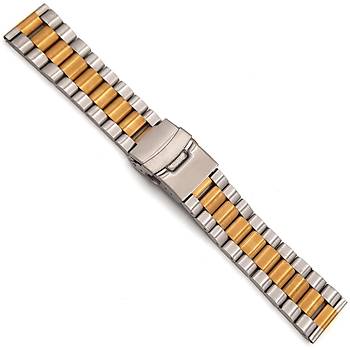 Solid 316L elik Mat Bicolor Saat Kordonu A Kalite 22mm ZR22M-SB