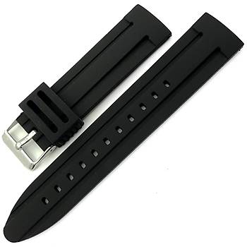 Rubber Silikon A Kalite Saat Kay Siyah 22mm ZR22M-3SY