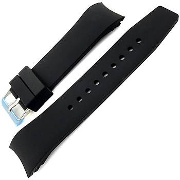Siyah Rubber Kavisli Silikon Saat Kay ZR2220-S1