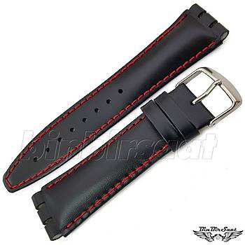 SWC21M-B8 Swatch Uyumlu 21MM Bandco Hakiki Deri Saat Kordonu
