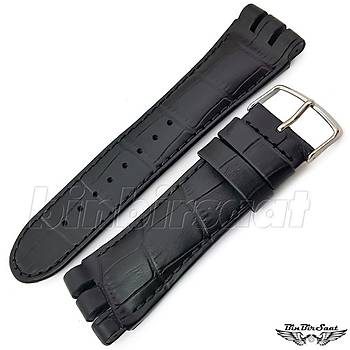 BANDCO SWC24L-15 SWATCH IRONY CHRONOGRAPH UYUMLU 24MM Hakiki Deri Saat Kordonu 
