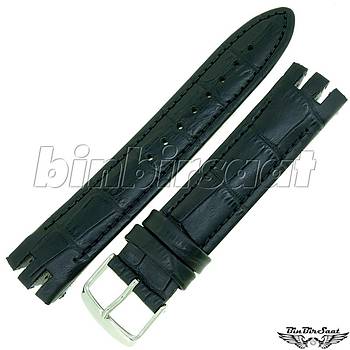 BANDCO SWC21M-3 SWATCH UYUMLU 21MM SYAH Hakiki Deri Saat Kordonu YTG 400 ile uyumlu