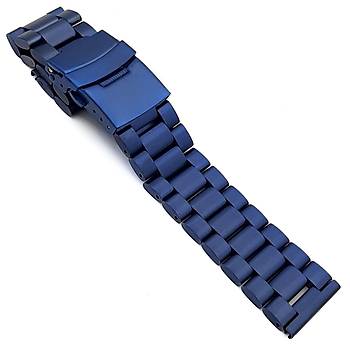 Solid 316L elik Mat Lacivert Saat Kordonu A Kalite 22mm ZR22M-LC