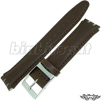 SWC17M-2 Bandco Buffalo SWATCH UYUMLU 17MM Hakiki Deri Saat Kordonu 2 Renk Seenekli