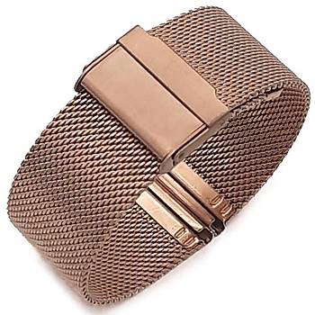 1. Kalite Hasr rg nce elik Saat Kordonu - Rose Gold Renk 18-20-22-24-26-28mm