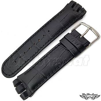 SWC21M-S23 Hakiki Deri Saat Kordonu Swatch Irony Nabab - Irony Scuba Uyumlu