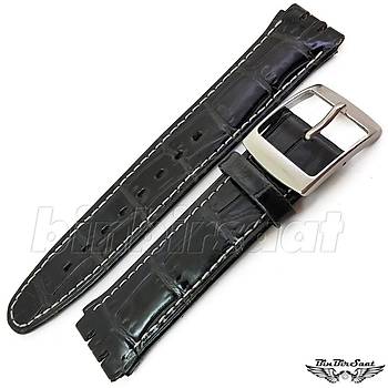 SWATCH UYUMLU BANDCO 17MM Hakiki Deri Saat Kay BANDCO 17M-15