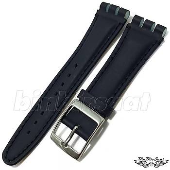 Swatch Uyumlu 19mm A Kalite Sentetik Deri Saat Kay 3 Renk Seenekli