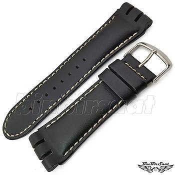 BANDCO SWC24L-12 SWATCH IRONY CHRONOGRAPH UYUMLU 24MM Hakiki Deri Saat Kordonu 